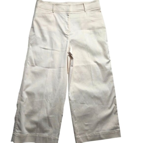 Chico's The Trouser Cream Wide Leg High Rise Pants Size 2 (US 12) - Picture 1 of 10